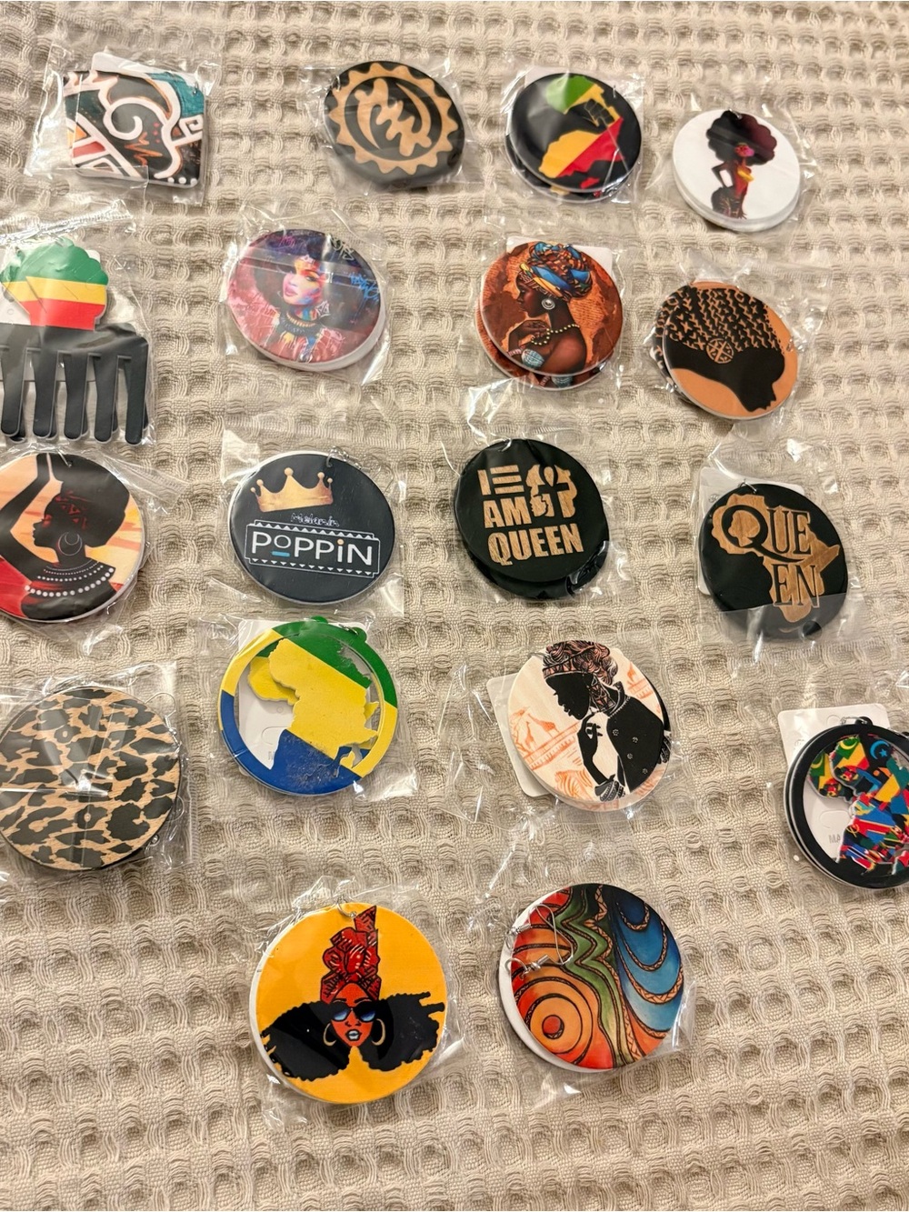 Lot of 18 African Art Round Earrings Bundle NWT Natural Hair Black Women”